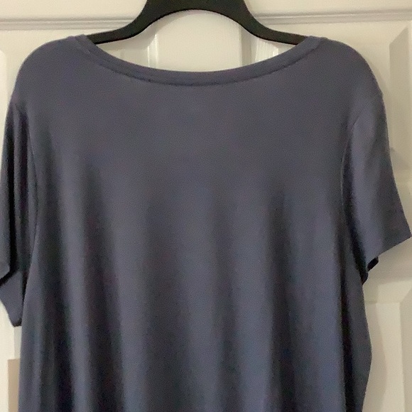 14th & Union Soft and Stretchy Heather Blue Scoop Neck Short Sleeve Tee (New) - Picture 2 of 6